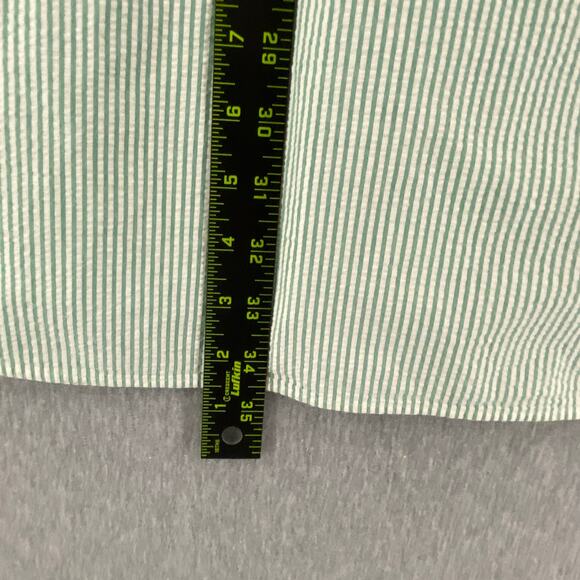 Ralph Lauren Shirt Men XXL Green Button Up Blaire Pocket Stripe Seersucker Camp - Picture 7 of 8